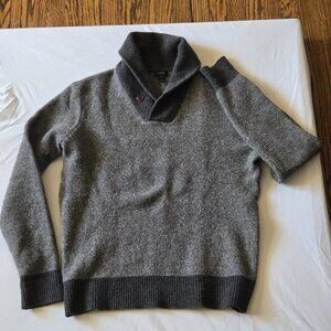 J. Crew Grey Wool Shawl collar Sweater M